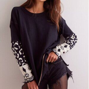 Free People Tiger Style Cuff Top